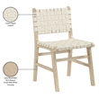 Meridian Furniture Entwine Cream Vegan Leather Upholstered Dining Chair