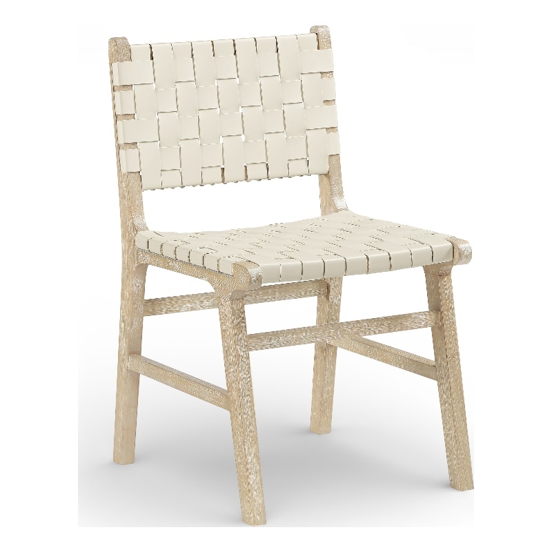 Meridian Furniture Entwine Cream Vegan Leather Upholstered Dining Chair