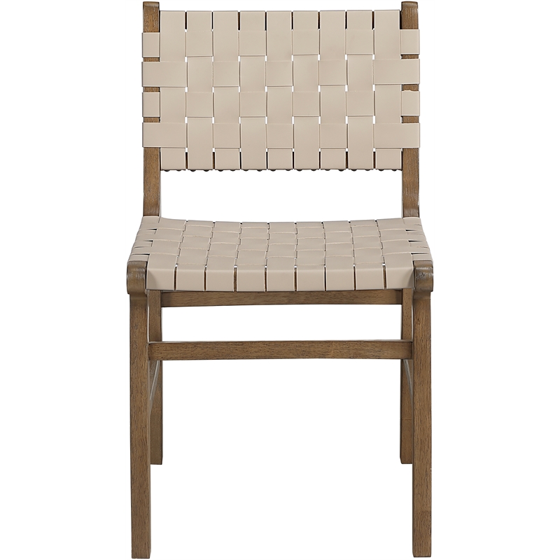 Meridian Furniture Entwine Beige Vegan Leather Upholstered Dining Chair