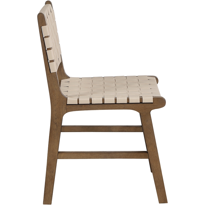 Meridian Furniture Entwine Beige Vegan Leather Upholstered Dining Chair