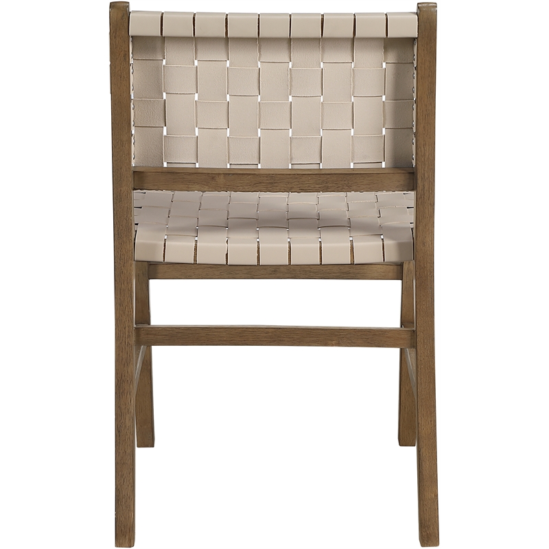 Meridian Furniture Entwine Beige Vegan Leather Upholstered Dining Chair