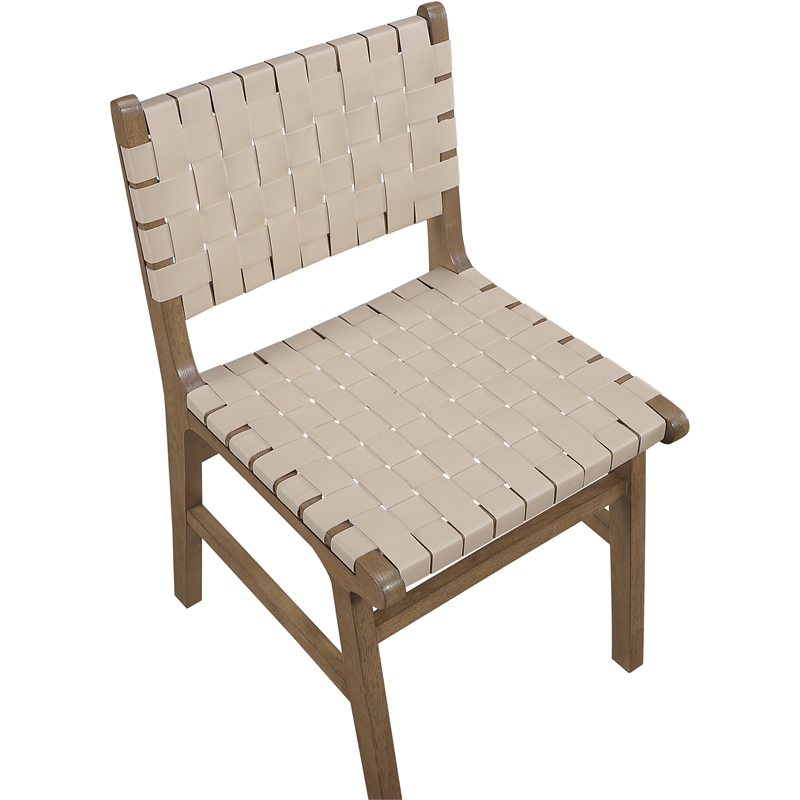 Meridian Furniture Entwine Beige Vegan Leather Upholstered Dining Chair