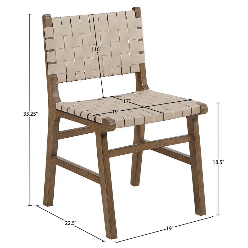 Meridian Furniture Entwine Beige Vegan Leather Upholstered Dining Chair