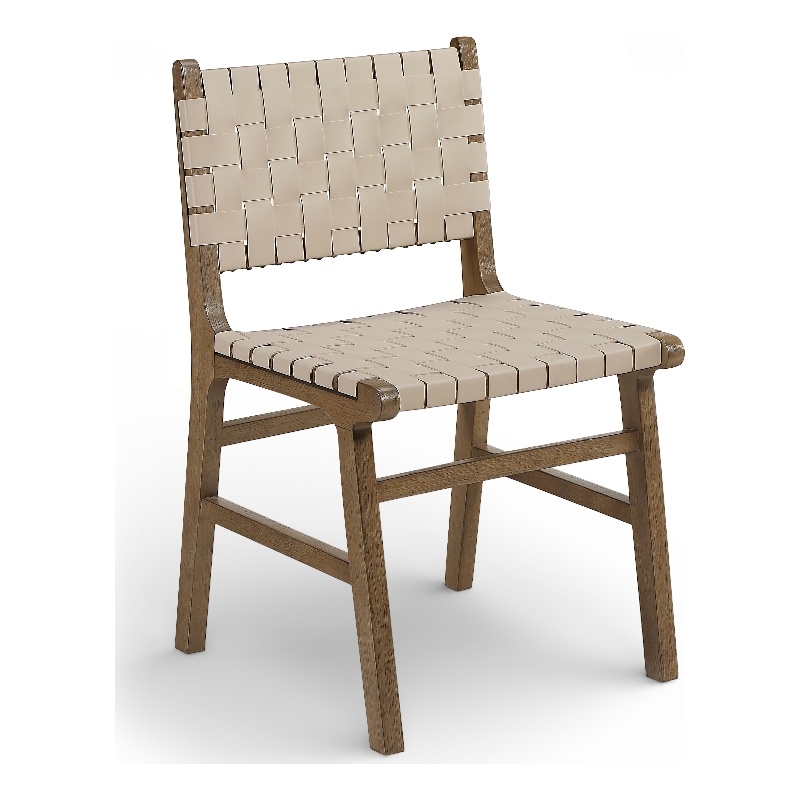 Meridian Furniture Entwine Beige Vegan Leather Upholstered Dining Chair