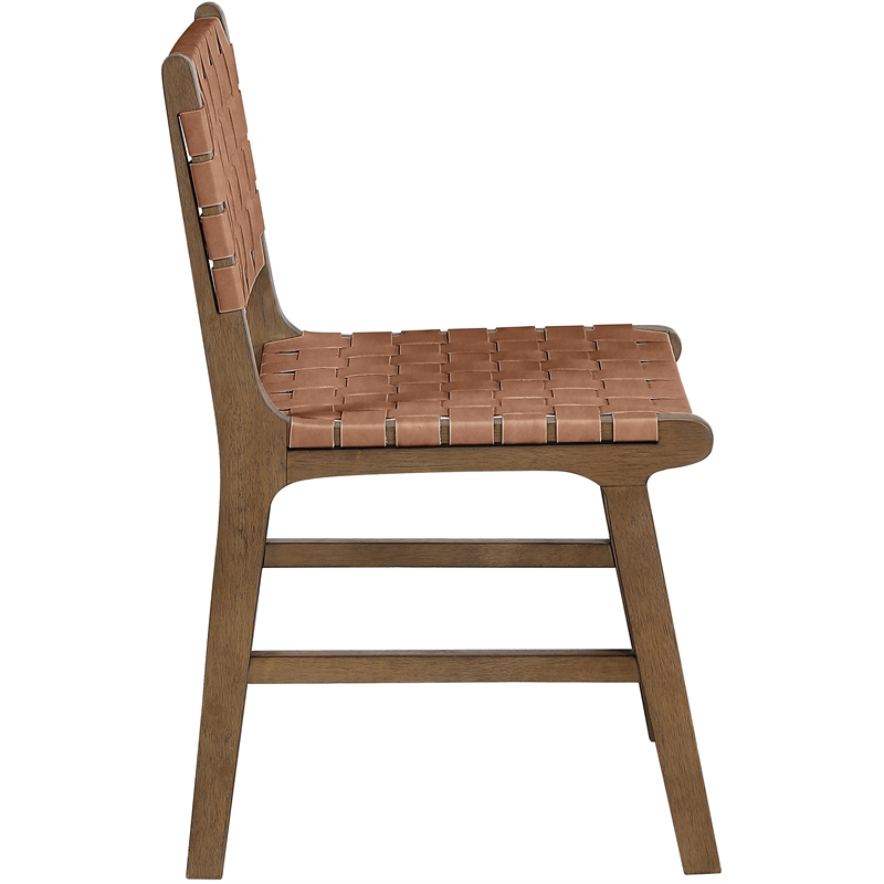 Meridian Furniture Entwine Brown Vegan Leather Upholstered Dining Chair