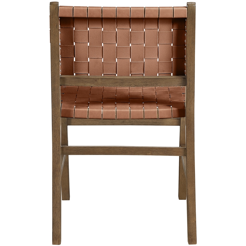 Meridian Furniture Entwine Brown Vegan Leather Upholstered Dining Chair