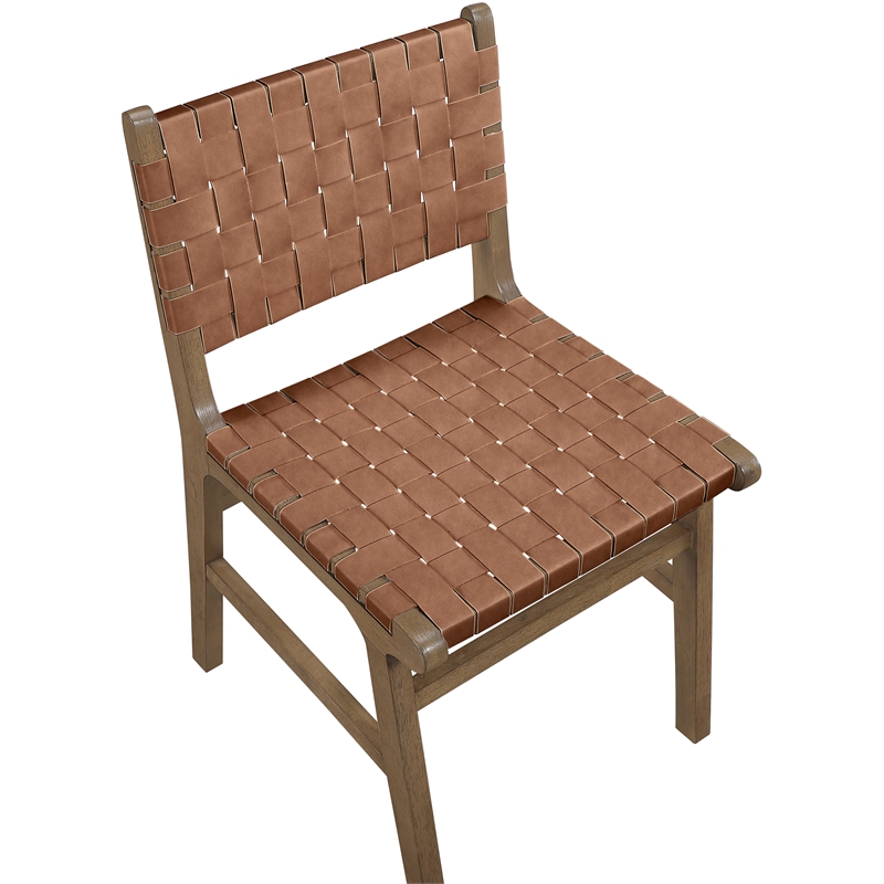 Meridian Furniture Entwine Brown Vegan Leather Upholstered Dining Chair