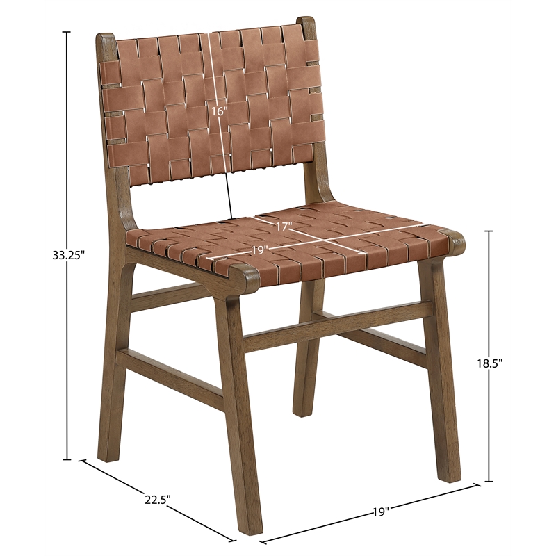 Meridian Furniture Entwine Brown Vegan Leather Upholstered Dining Chair