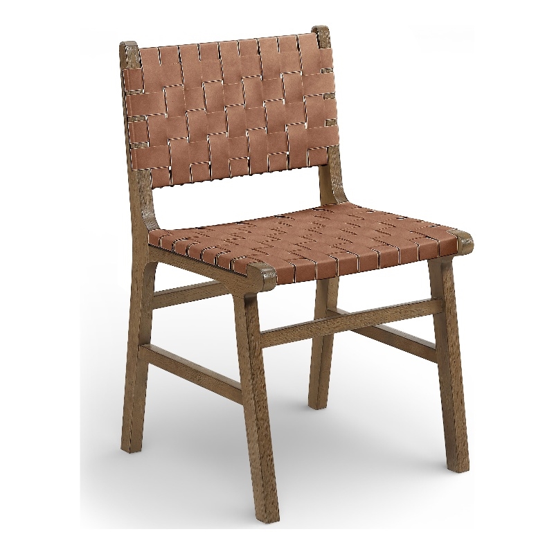 Meridian Furniture Entwine Brown Vegan Leather Upholstered Dining Chair