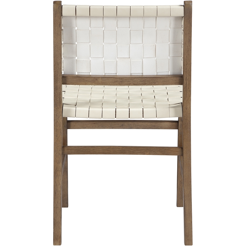 Meridian Furniture Entwine Cream Vegan Leather Upholstered Dining Chair