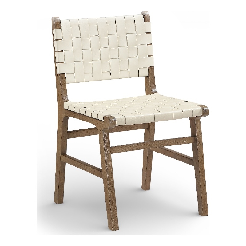 Meridian Furniture Entwine Cream Vegan Leather Upholstered Dining Chair