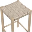 Meridian Furniture Entwine Beige Vegan Leather Upholstered Counter Stool