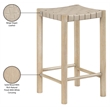 Meridian Furniture Entwine Beige Vegan Leather Upholstered Counter Stool