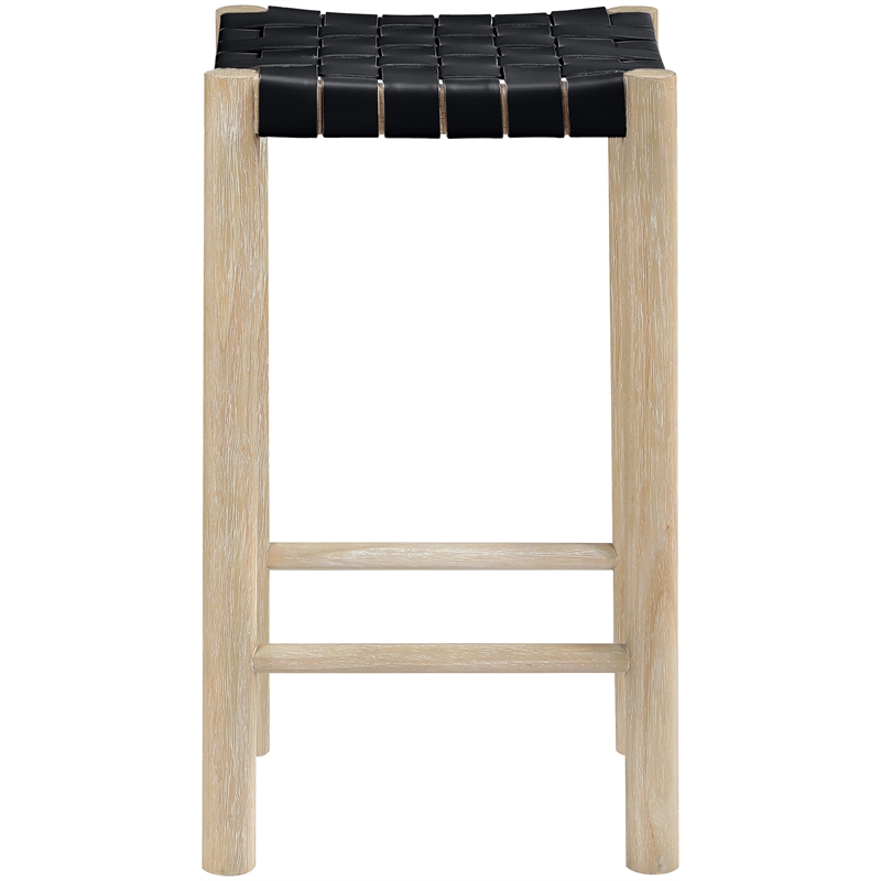 Meridian Furniture Entwine Black Vegan Leather Upholstered Counter Stool