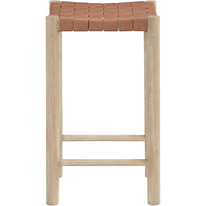 Meridian Furniture Entwine Brown Vegan Leather Upholstered Counter Stool