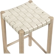 Meridian Furniture Entwine Cream Vegan Leather Upholstered Counter Stool