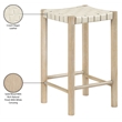 Meridian Furniture Entwine Cream Vegan Leather Upholstered Counter Stool