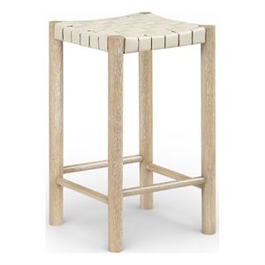 Meridian Furniture Entwine Cream Vegan Leather Upholstered Counter Stool