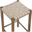 Meridian Furniture Entwine Beige Vegan Leather Upholstered Counter Stool