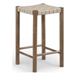 Meridian Furniture Entwine Beige Vegan Leather Upholstered Counter Stool