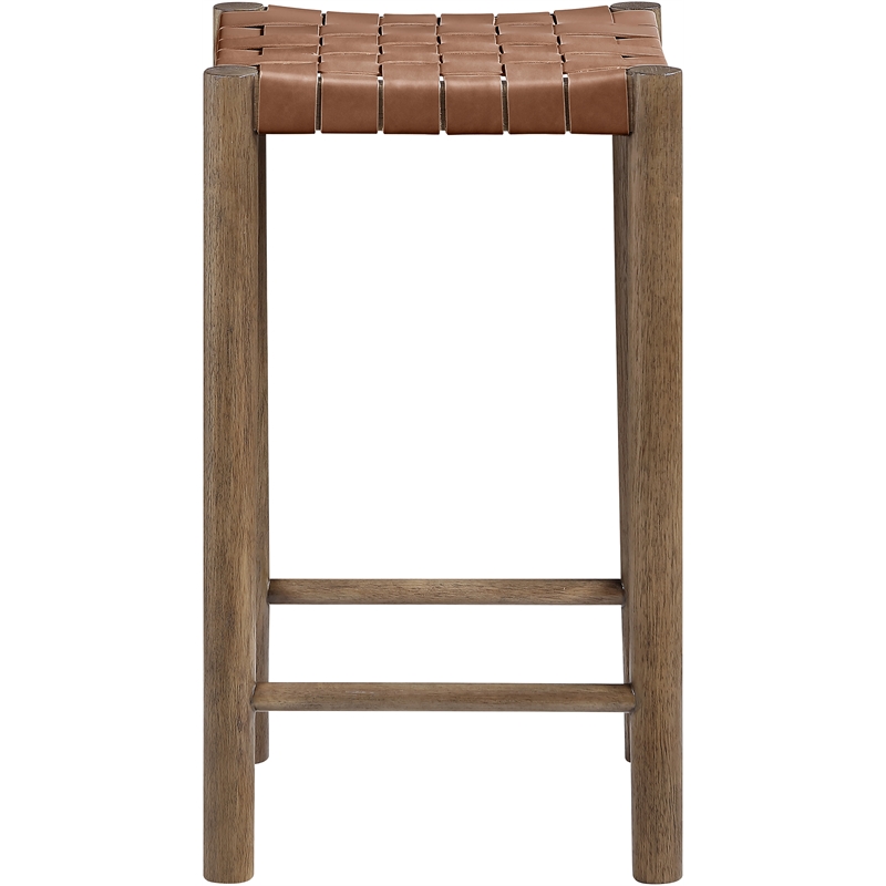 Meridian Furniture Entwine Brown Vegan Leather Upholstered Counter Stool