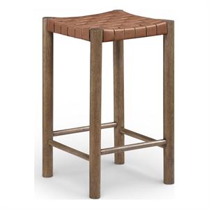 Meridian Furniture Entwine Brown Vegan Leather Upholstered Counter Stool