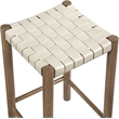 Meridian Furniture Entwine Cream Vegan Leather Upholstered Counter Stool
