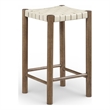 Meridian Furniture Entwine Cream Vegan Leather Upholstered Counter Stool