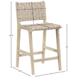 Meridian Furniture Entwine Beige Vegan Leather Upholstered Counter Stool