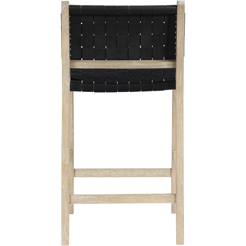Meridian Furniture Entwine Black Vegan Leather Upholstered Counter Stool