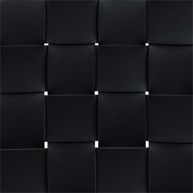 Meridian Furniture Entwine Black Vegan Leather Upholstered Counter Stool