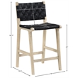 Meridian Furniture Entwine Black Vegan Leather Upholstered Counter Stool