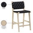 Meridian Furniture Entwine Black Vegan Leather Upholstered Counter Stool