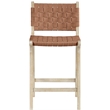 Meridian Furniture Entwine Brown Vegan Leather Upholstered Counter Stool