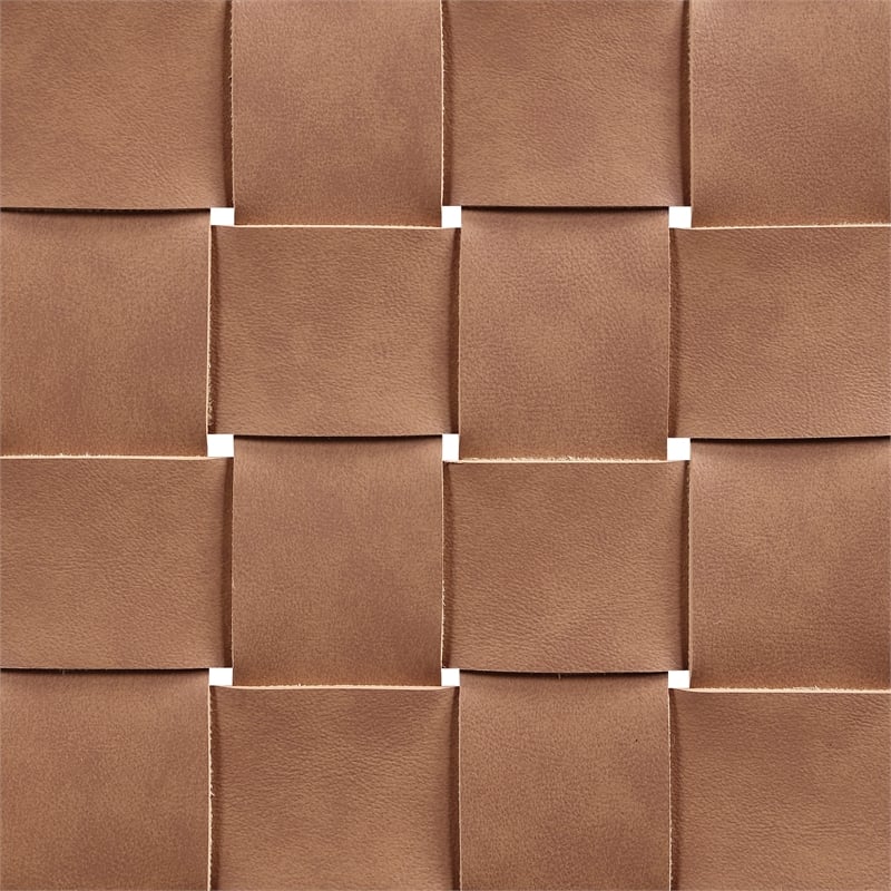 Meridian Furniture Entwine Brown Vegan Leather Upholstered Counter Stool