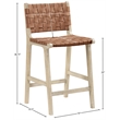 Meridian Furniture Entwine Brown Vegan Leather Upholstered Counter Stool