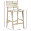 Meridian Furniture Entwine Cream Vegan Leather Upholstered Counter Stool