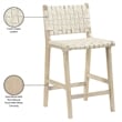 Meridian Furniture Entwine Cream Vegan Leather Upholstered Counter Stool
