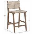 Meridian Furniture Entwine Beige Vegan Leather Upholstered Counter Stool