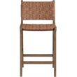 Meridian Furniture Entwine Brown Vegan Leather Upholstered Counter Stool