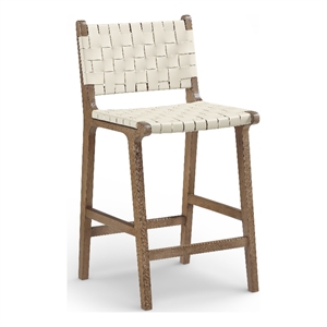 Meridian Furniture Entwine Cream Vegan Leather Upholstered Counter Stool