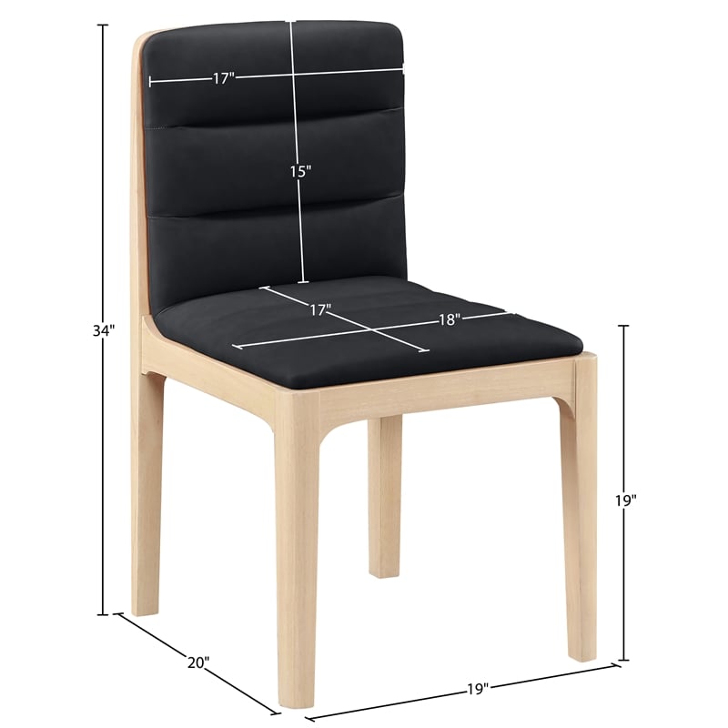 Meridian Furniture Ellis Black Vegan Leather Dining Chair (Set of 2)