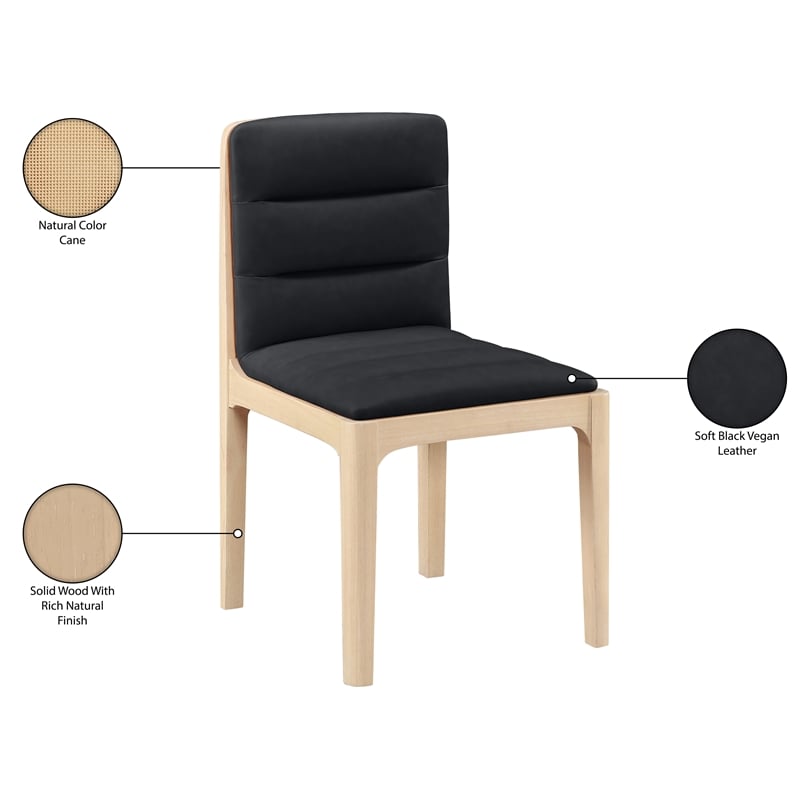 Meridian Furniture Ellis Black Vegan Leather Dining Chair (Set of 2)