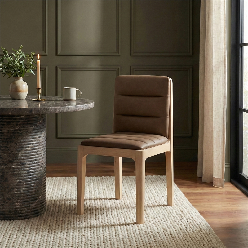 Meridian Furniture Ellis Brown Vegan Leather Dining Chair (Set of 2)