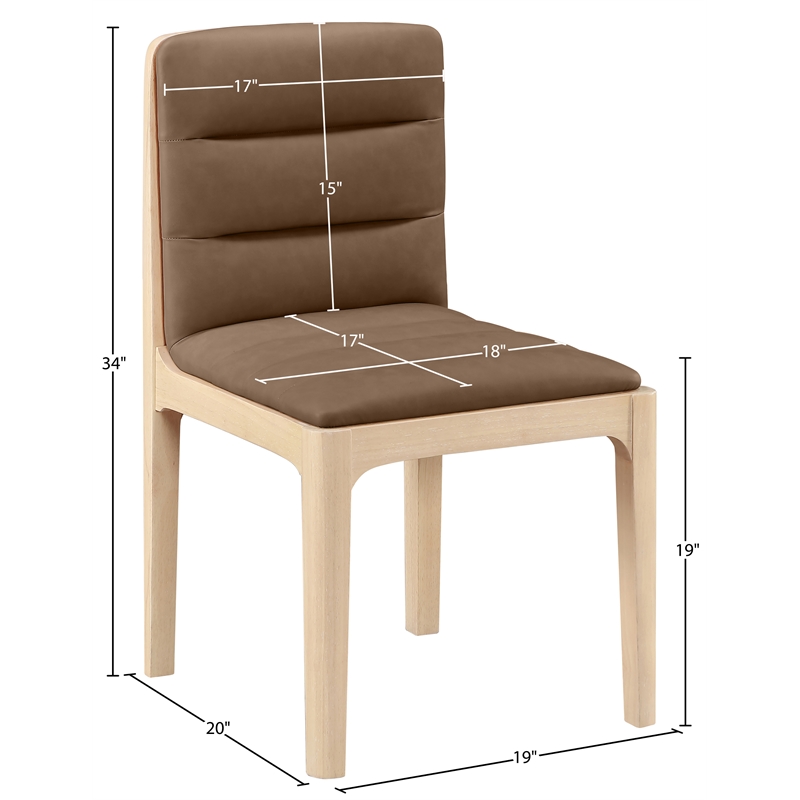 Meridian Furniture Ellis Brown Vegan Leather Dining Chair (Set of 2)