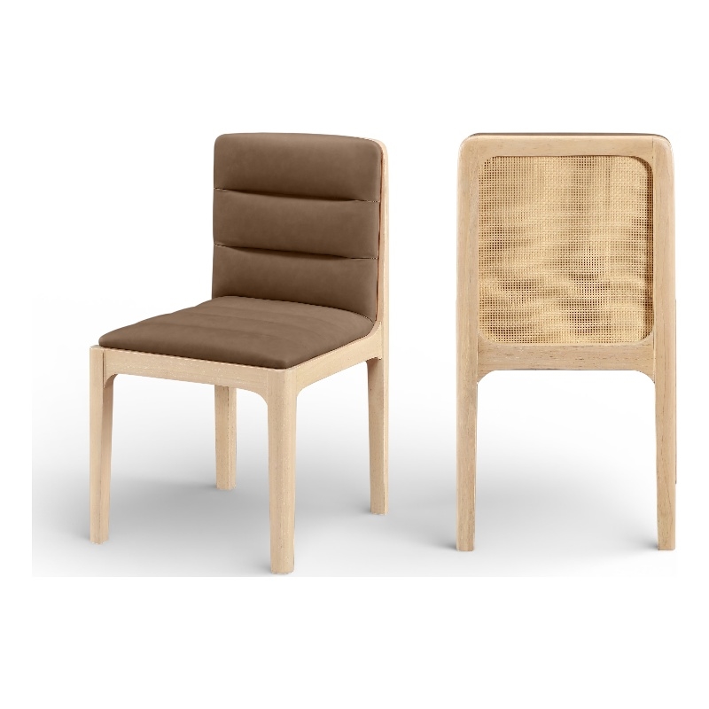 Meridian Furniture Ellis Brown Vegan Leather Dining Chair (Set of 2)