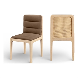 Meridian Furniture Ellis Brown Vegan Leather Dining Chair (Set of 2)