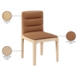Meridian Furniture Ellis Cognac Vegan Leather Dining Chair (Set of 2)