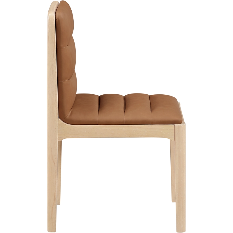 Meridian Furniture Ellis Cognac Vegan Leather Dining Chair (Set of 2)