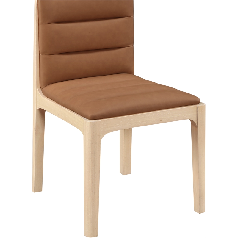 Meridian Furniture Ellis Cognac Vegan Leather Dining Chair (Set of 2)